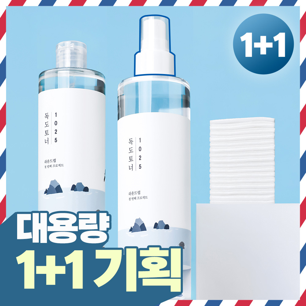 ROUND LAB 1025 Dokdo Toner 300ml 1+1 Special Set (+Skin Pad 30P
