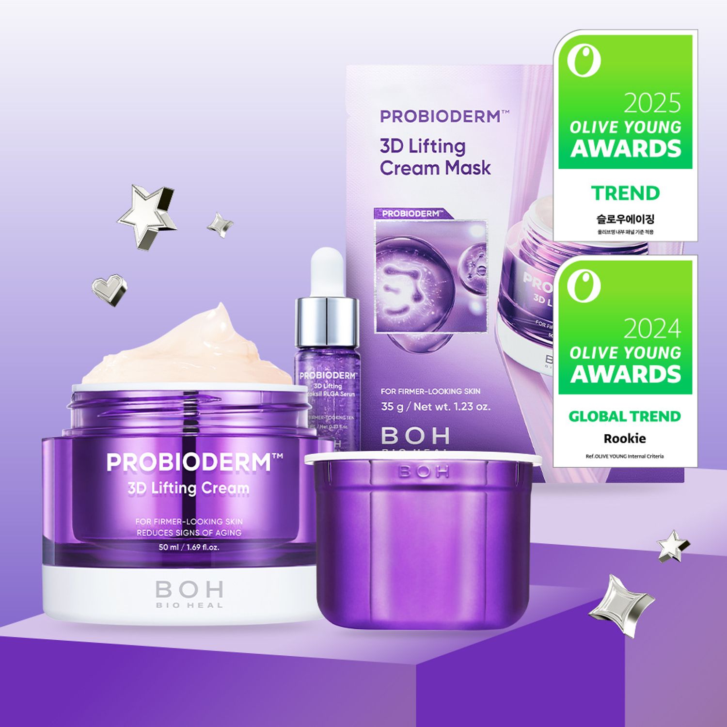 ★2025 Awards★ BIOHEAL BOH Probioderm 3D Lifting Cream 50ml Limited Set (+PLGA Serum 7ml+Cream Mask Sheet 1ea) | OLIVE YOUNG Global