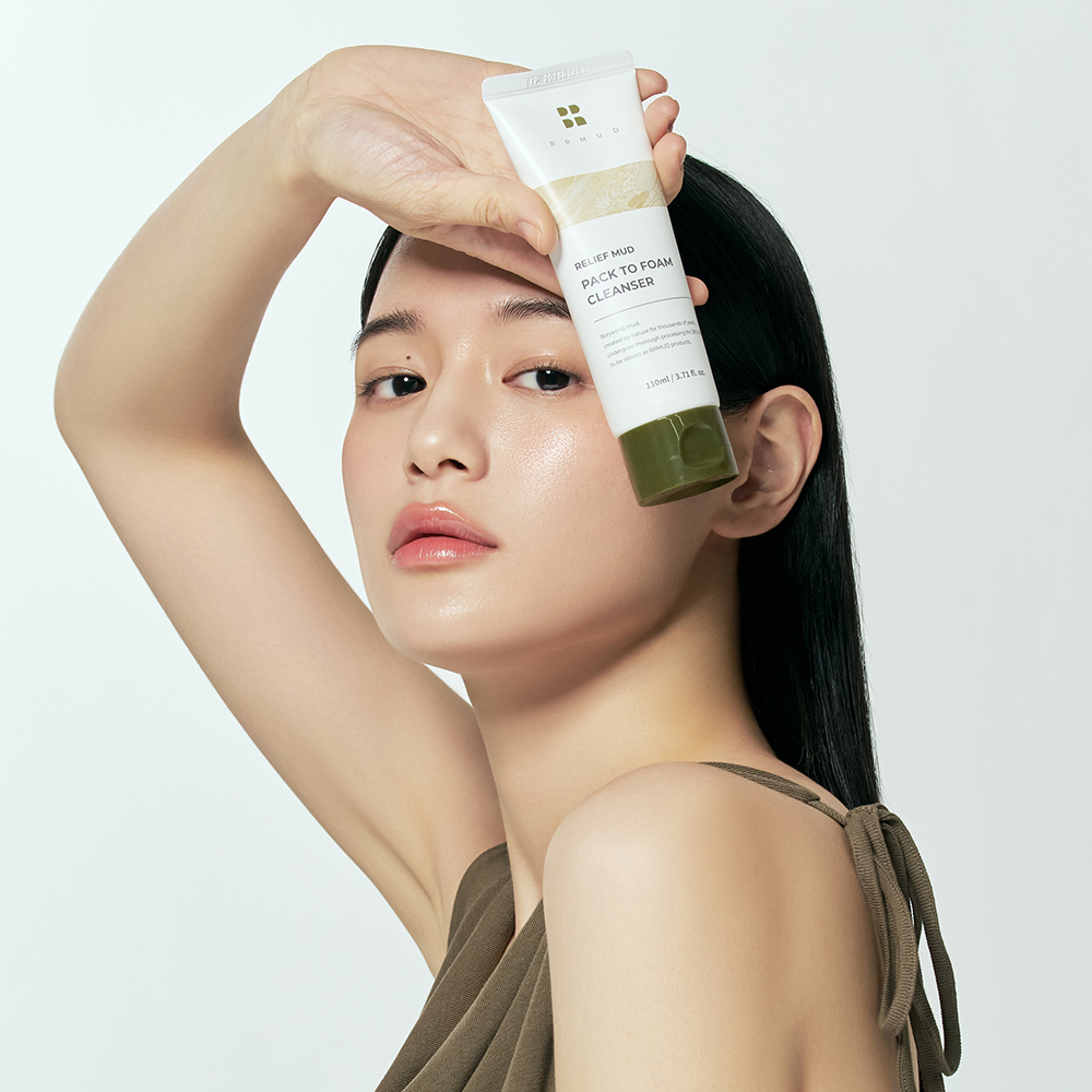 ATEEZ PICK] BRMUD Relief Mud Pack To Foam Cleanser 310mL Large