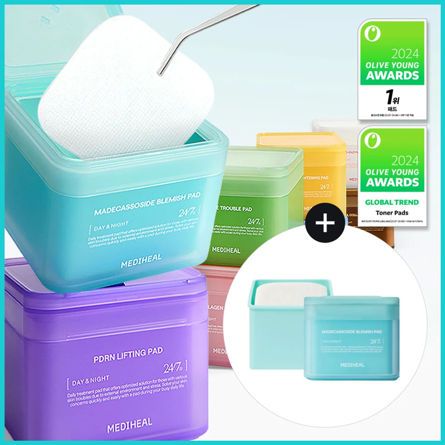 MEDIHEAL Toner Pad 100+100 Pads Double Pack (8types) | OLIVE YOUNG Global