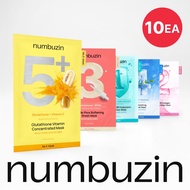 numbuzin No.1–5 Sheet Mask (10 Sheets) [Choose 1]