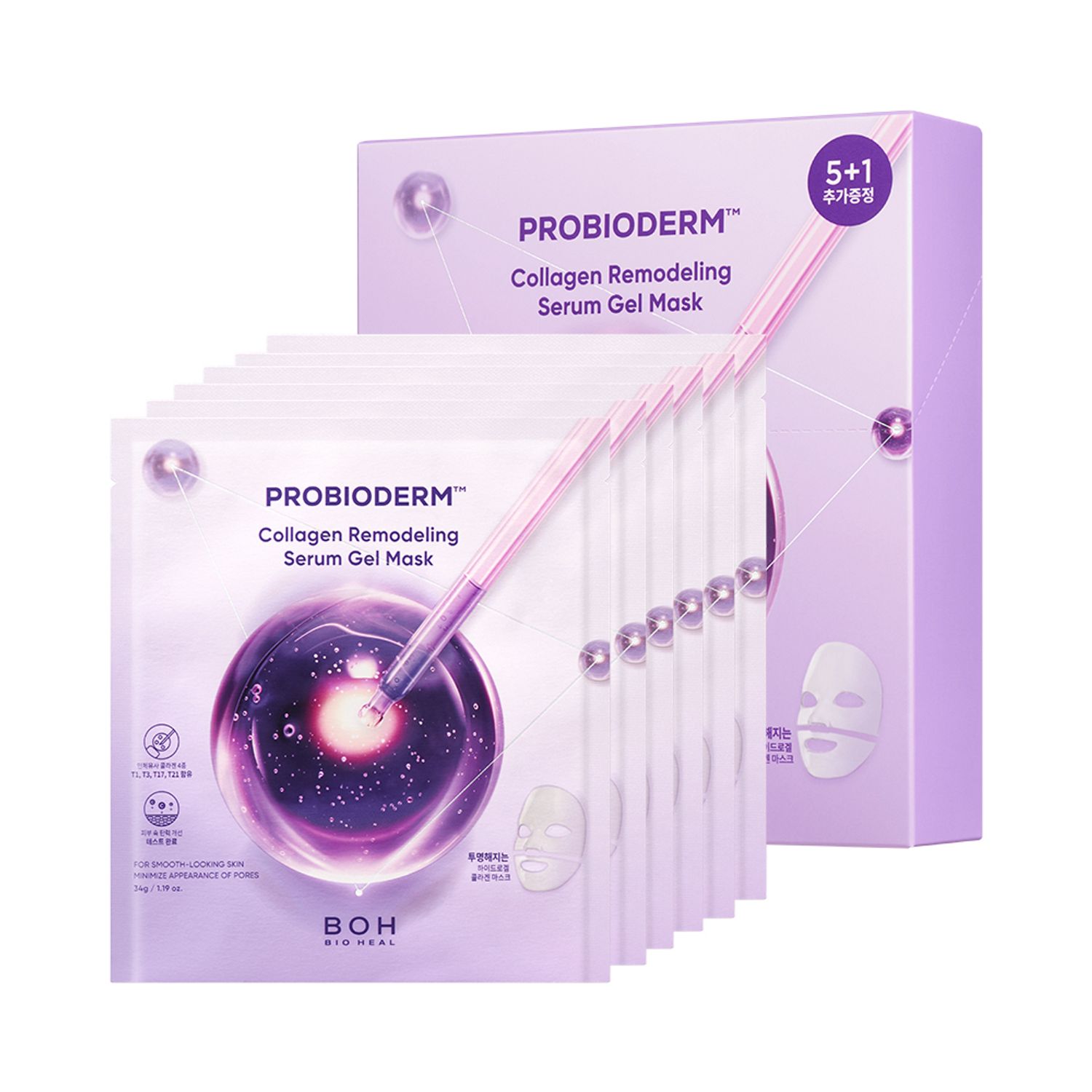 BIOHEAL BOH Probioderm Collagen Remodeling Serum Gel Mask Sheet 5+1ea Special Set | OLIVE YOUNG Global