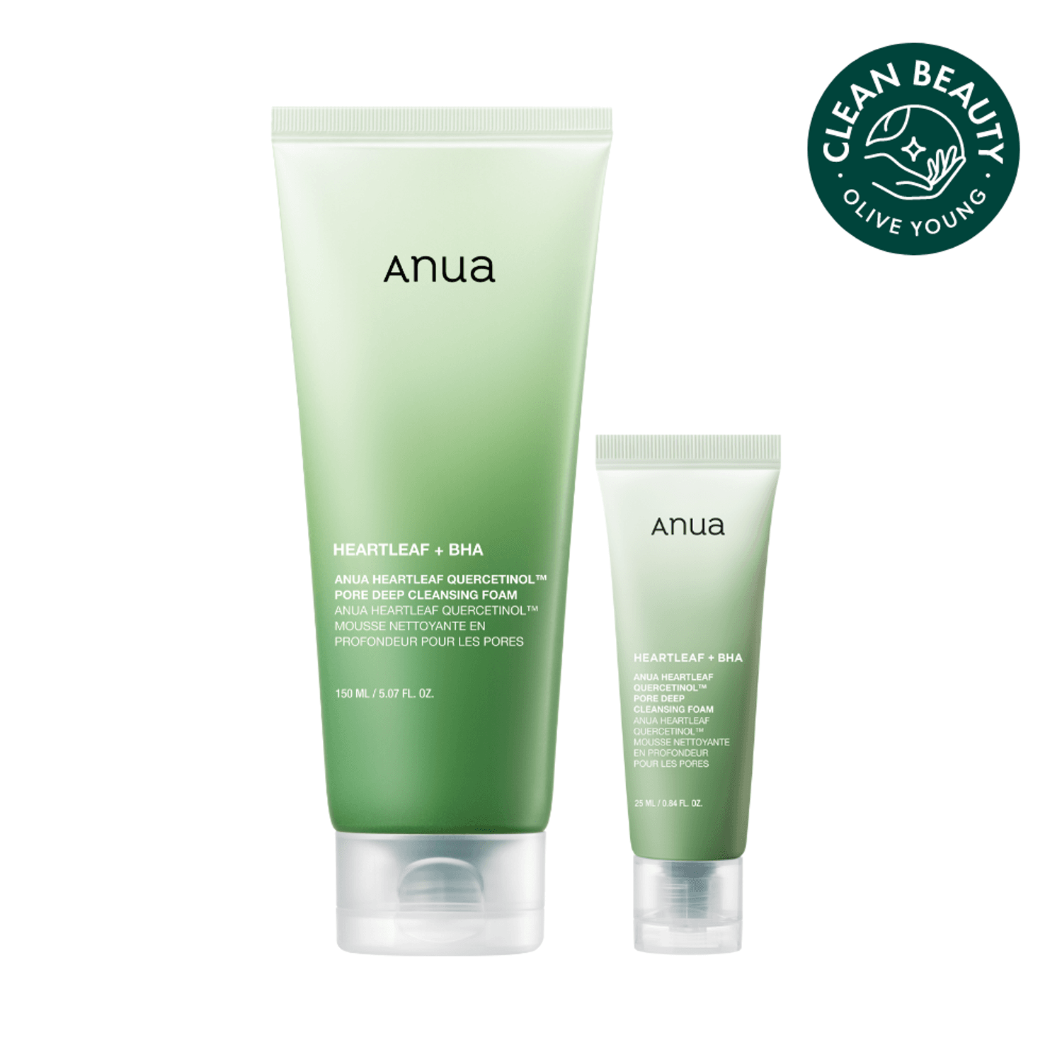 Ka_a.nディープクレンジング2本＆マイルドフォーム＆パウチ12袋付き Anua Heartleaf Quercetinol Pore Deep Cleansing Foam 150ml (+