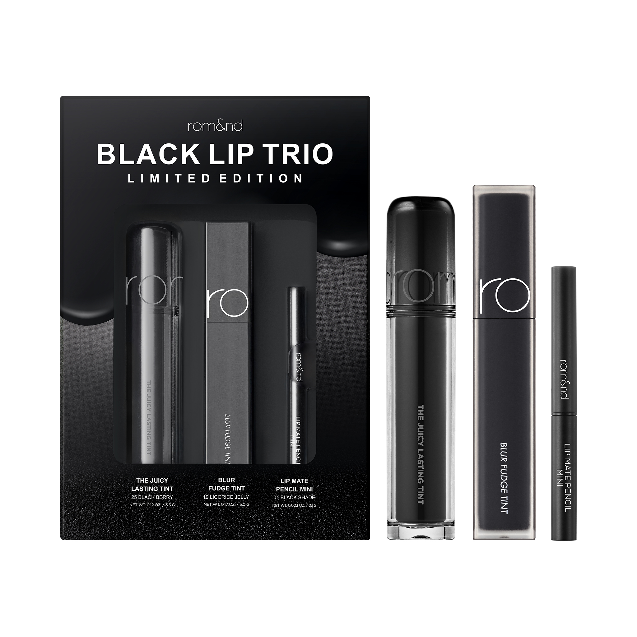 ブラック将軍！ラボコスメティカ　限定品リミテッドドリー rom&nd Black Lip Trio Edition | OLIVE YOUNG Global