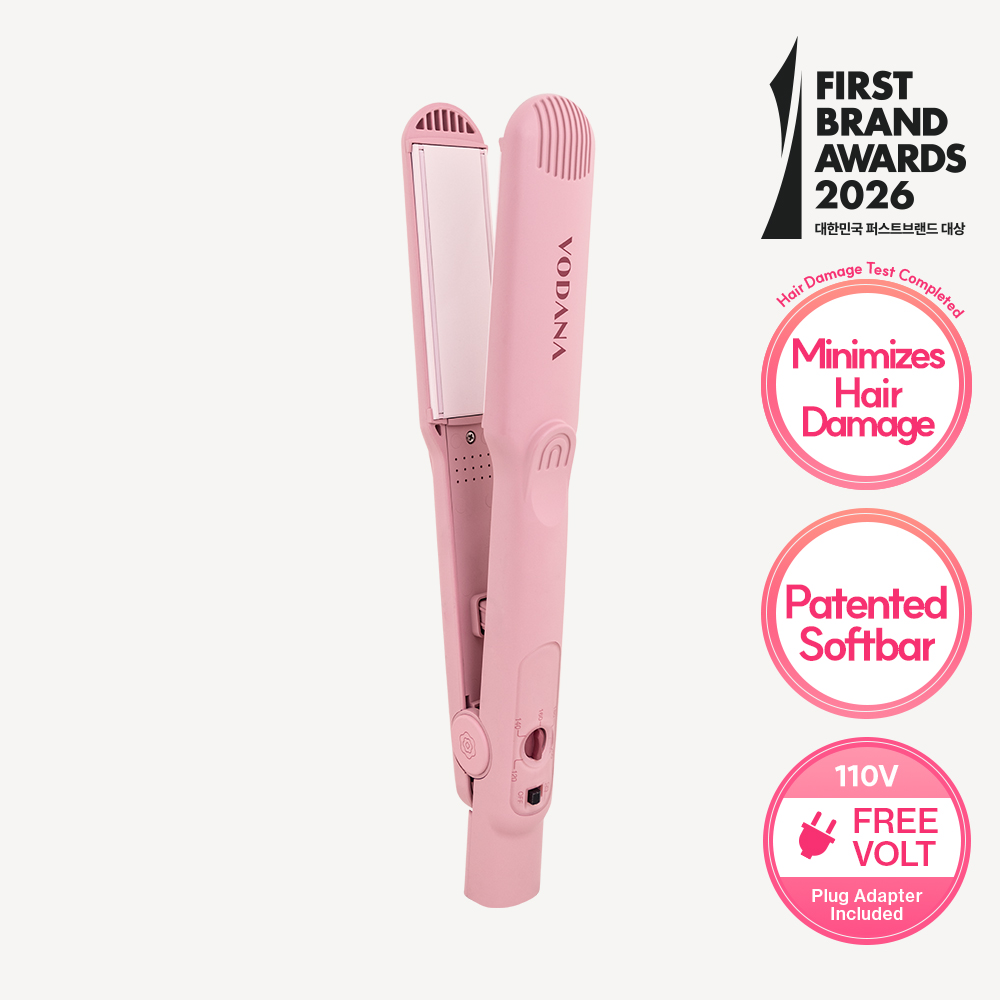 VODANA ストレートヘアアイロン ワイド ミルクティーローズ vodana ツインソフトバーワイドフラットアイロンミルクティーローズ
