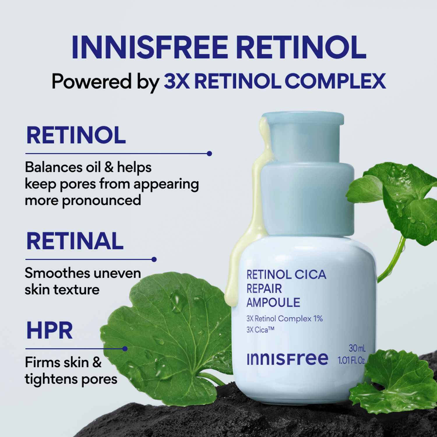 INNISFREE Retinol Cica Repair Ampoule 30ml Refill Set | OLIVE