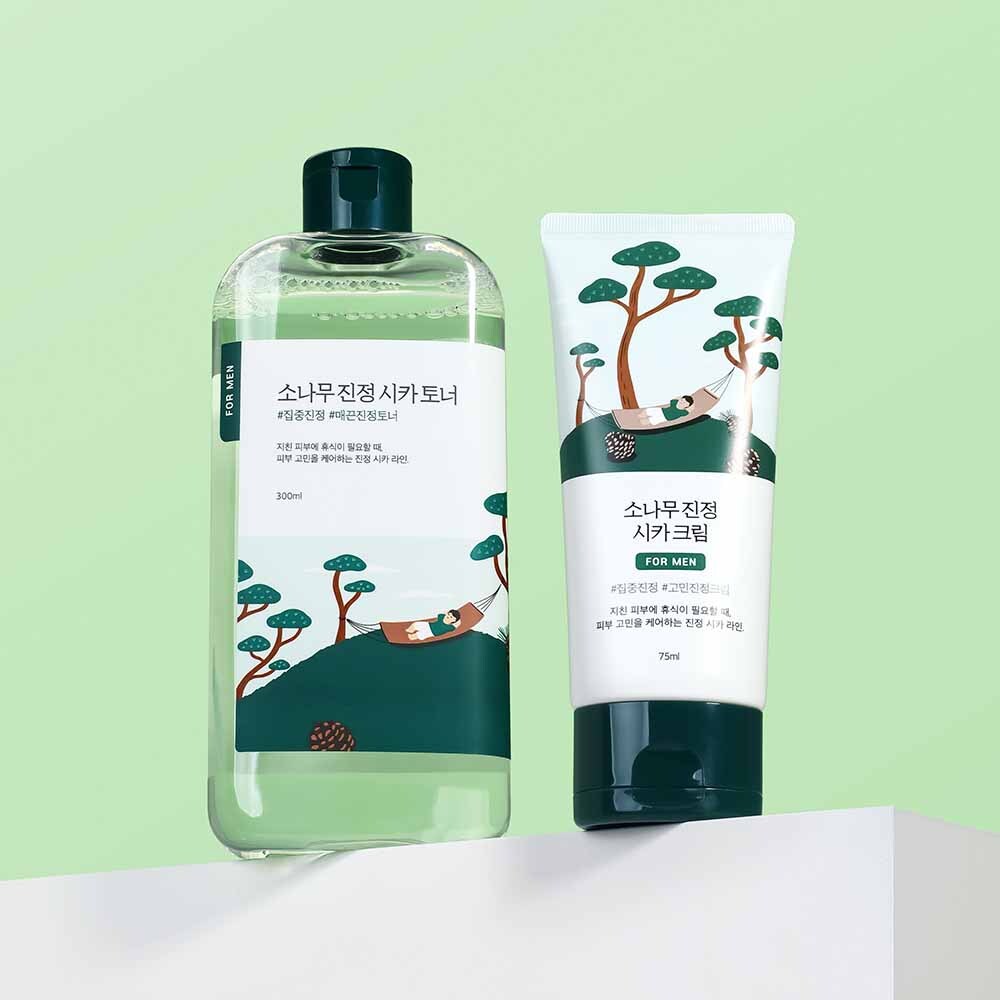 For Men Pine Calming Cica Toner/Cream Set