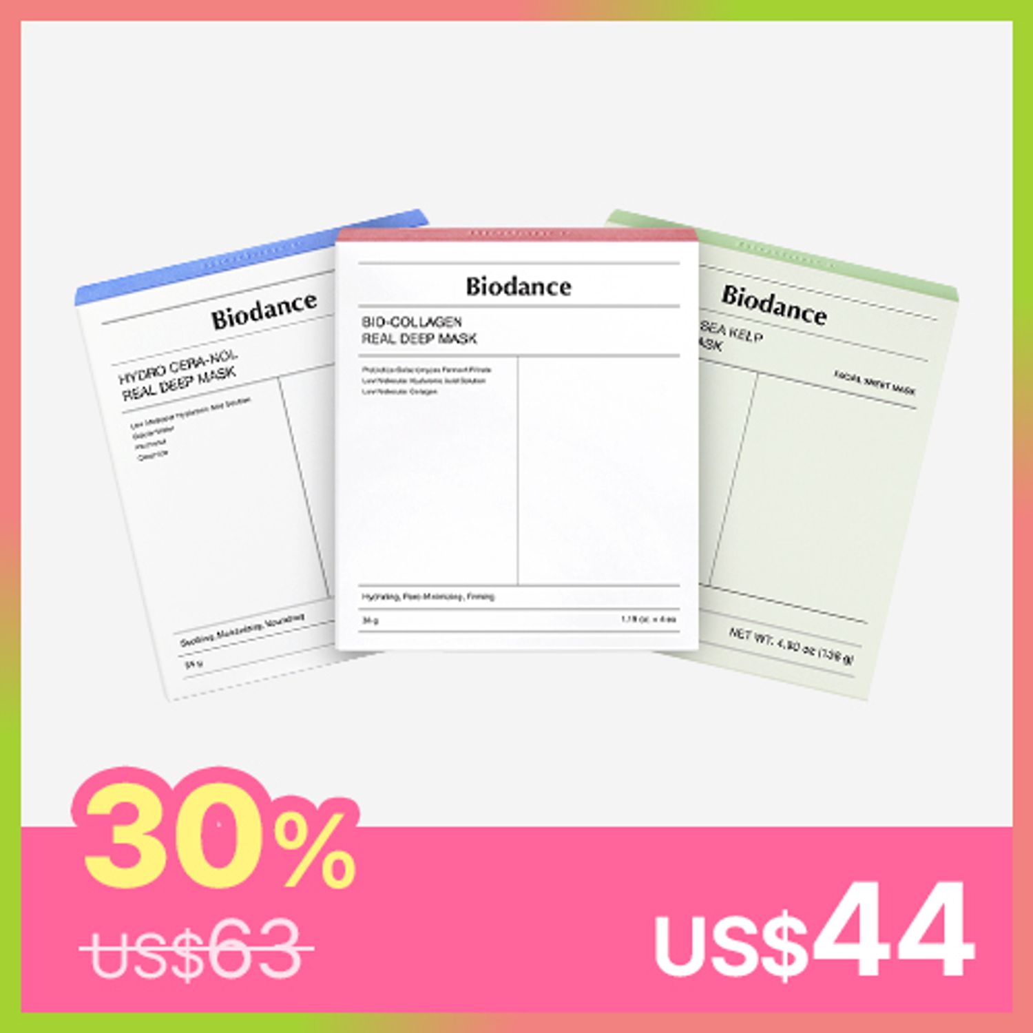 BIODANCE Gel Mask Super Deal (Collagen + Ceranol + Sea Kelp) | OLIVE YOUNG Global