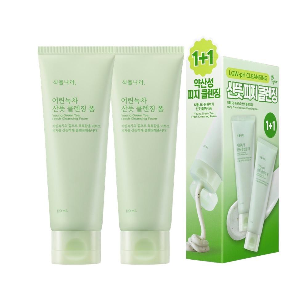 Shingmulnara Young Green Tea Refreshing Foam Cleanser 120ml 1+1