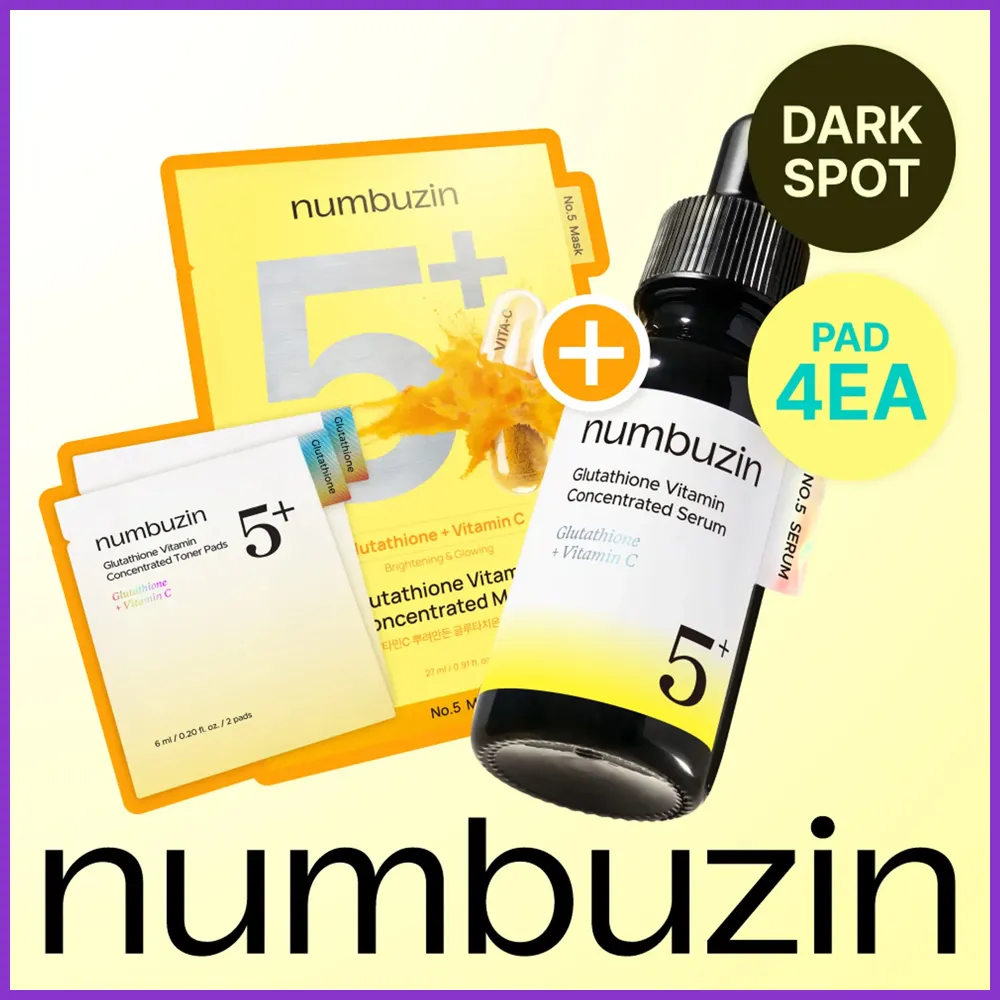 setria glutathione supplement numbuzin No. 5+ Glutathione Vitamin Concentrated Serum 30ml Set (+Mask  Sheet 1ea+Pad 2P*2ea)