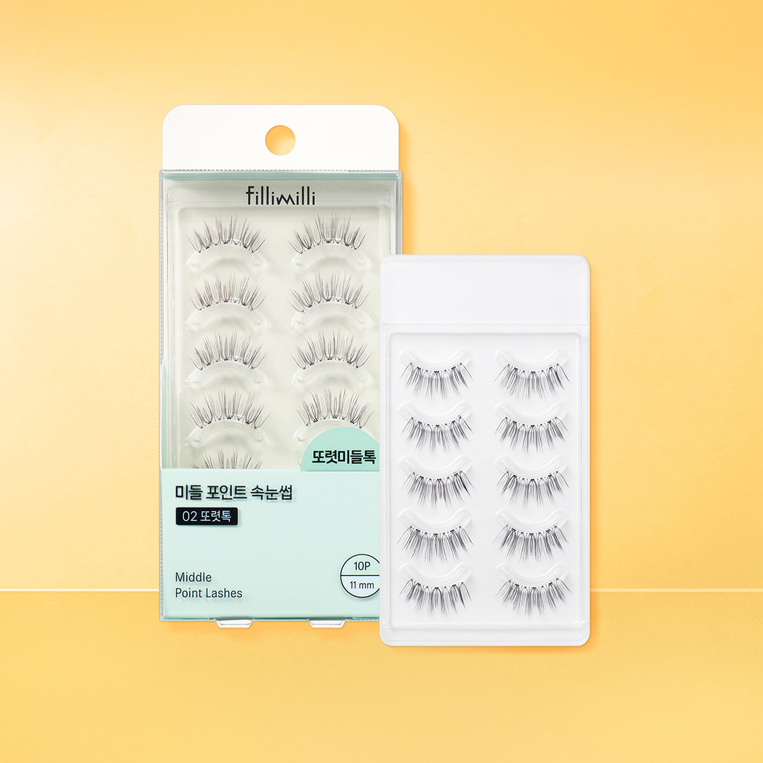 Fillimilli ミドルポイントアイラッシュ 02 クリアトーク (11mm) (10P