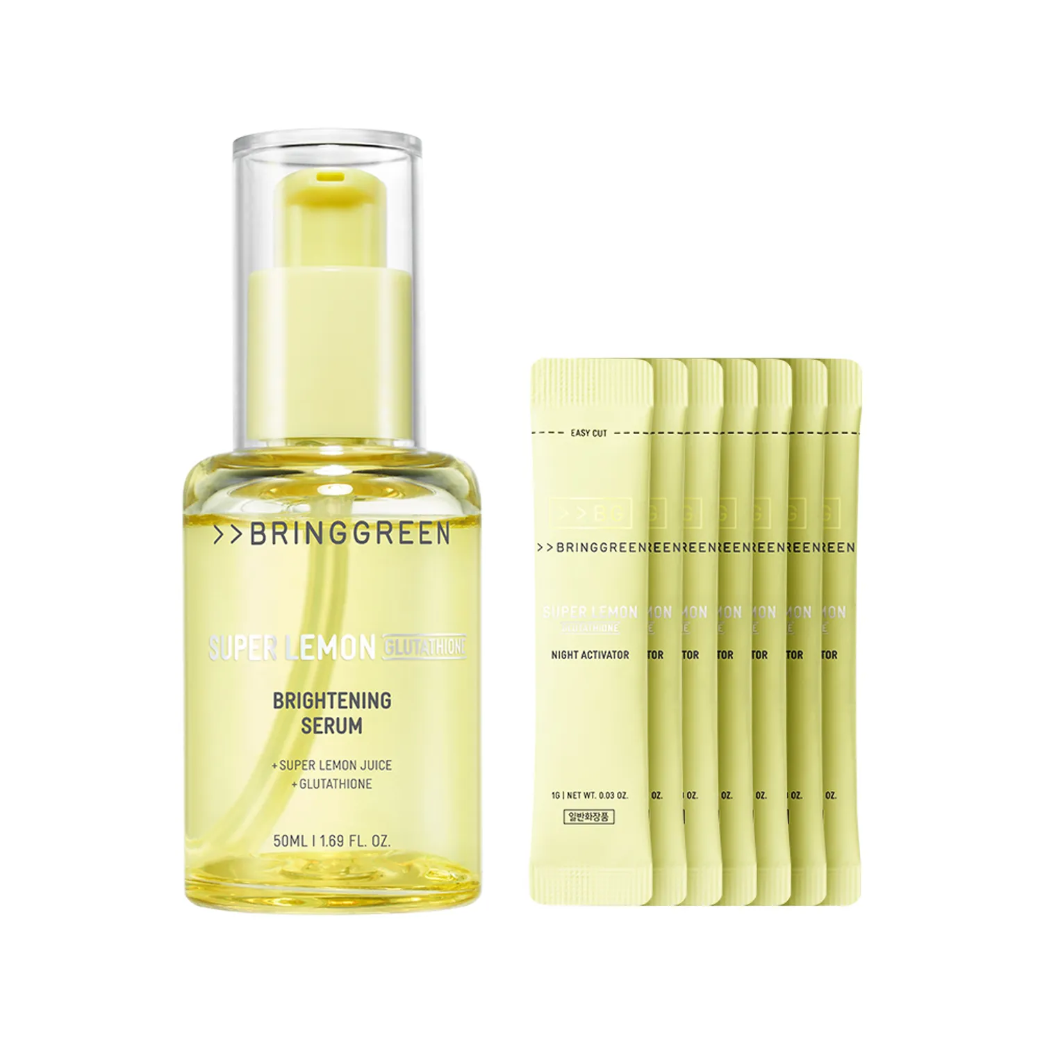 BRINGGREEN Super Lemon Glutathione Brightening Serum 50ml Set (+Night Activator 7 Sticks) | OLIVE YOUNG Global BRINGGREEN Super Lemon Glutathione Brightening Serum 50ml Set (+Night Activator 7 Sticks) | OLIVE YOUNG Global