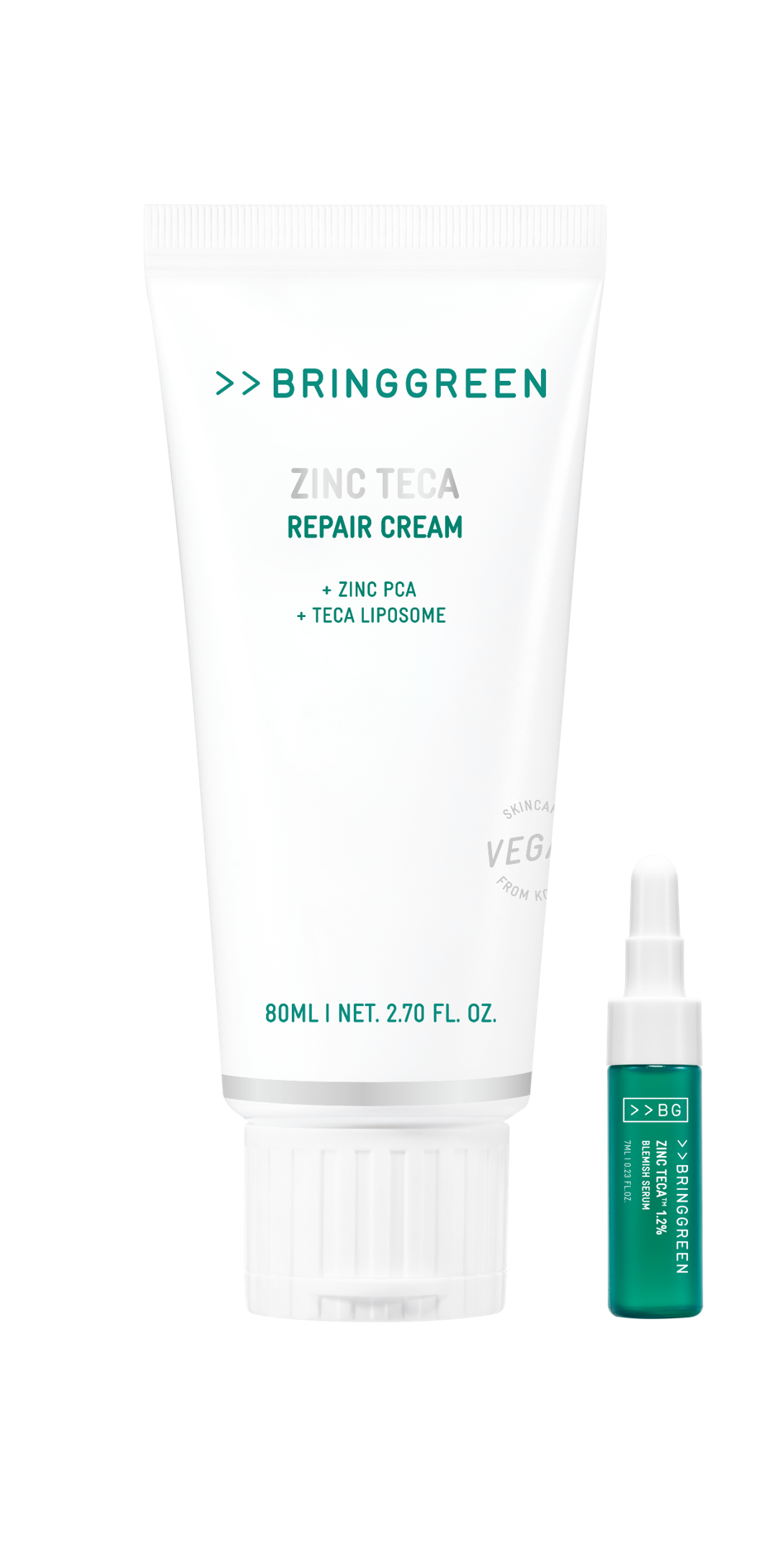 BRINGGREEN Zinc Teca Repair Cream 80ml Set (+Zinc Teca Serum 7ml