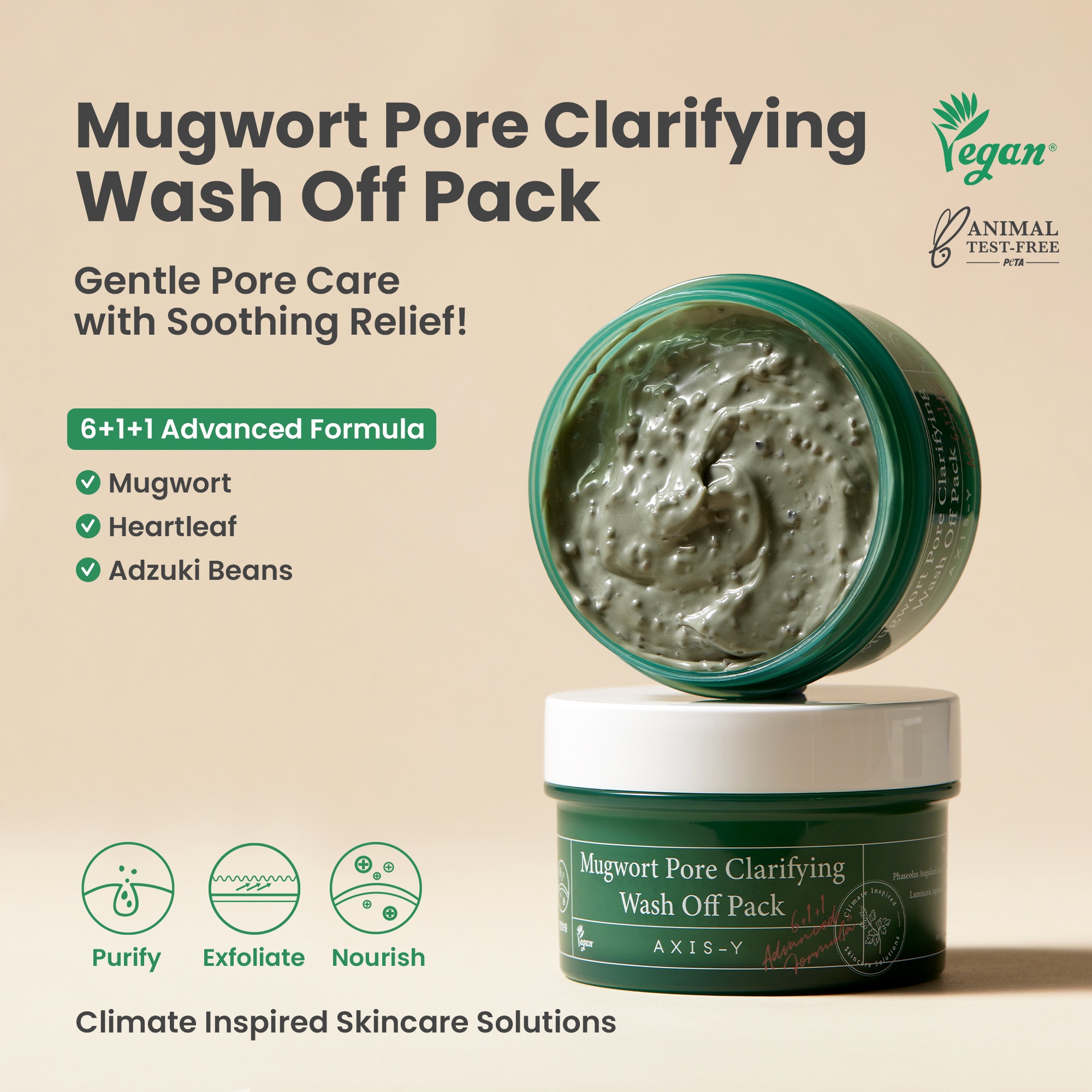 AXIS-Y Mugwort Pore Clarifying Wash Off Pack 100mL | OLIVE YOUNG
