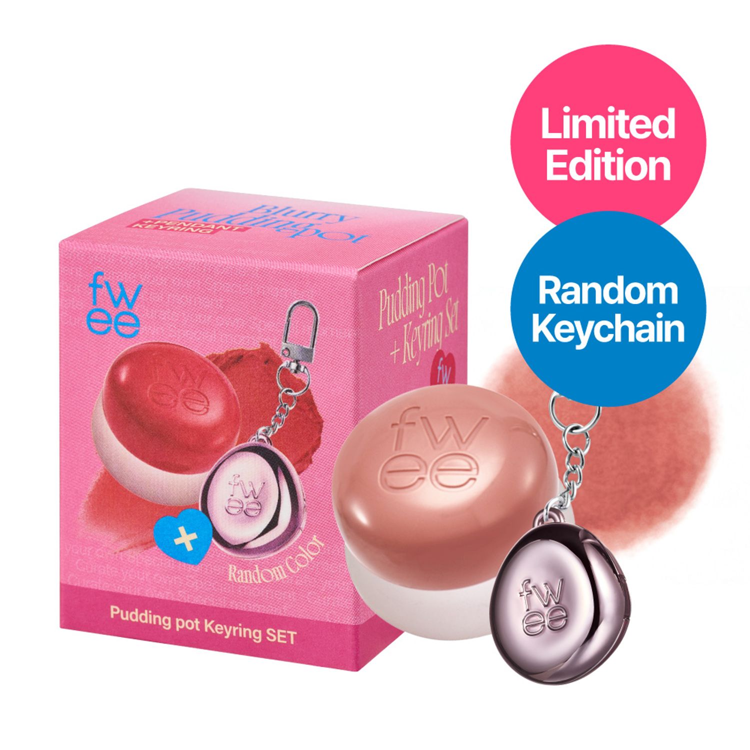 fwee Lip & Cheek Blurry Pudding Pot Set (+Pendant Keyring) | OLIVE YOUNG Global