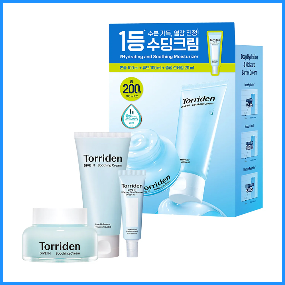 Torriden Dive-In Soothing Cream 100ml Double Pack (+Sun Serum 20ml)