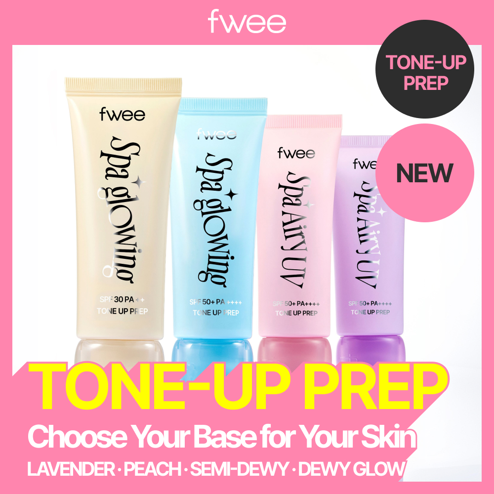 [NEW Shade] fwee Spa Glowing UV Tone Up Prep (SPF30 Semi Dewy / SPF50+ Wet Dewy&Airy) (Set/Single) (4 Shades)