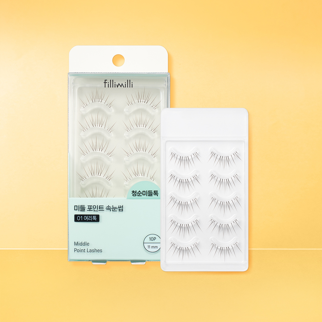 Fillimilli Middle Point Eyelash 01 PURE TOK (11mm) (10P) | OLIVE YOUNG ...