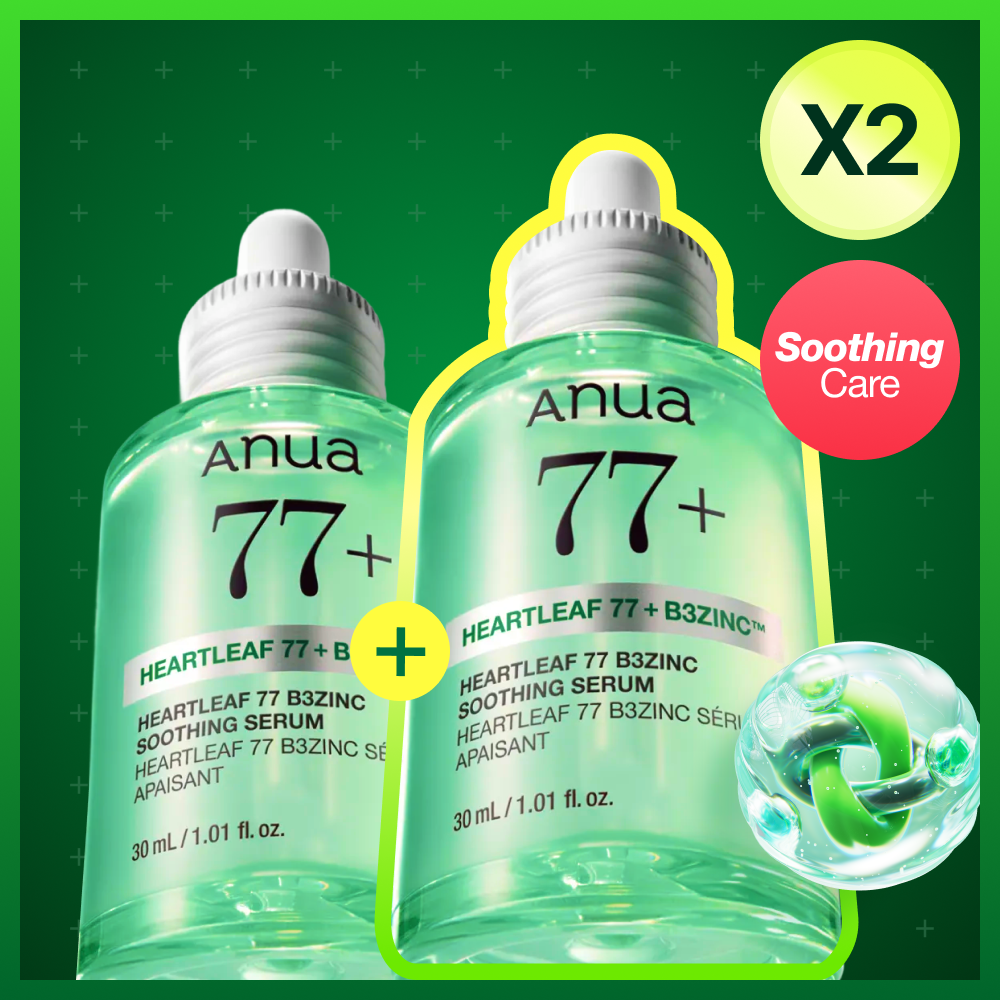 Heartleaf 77% + B3 + Zinc Soothing Serum 30ml Double Pack