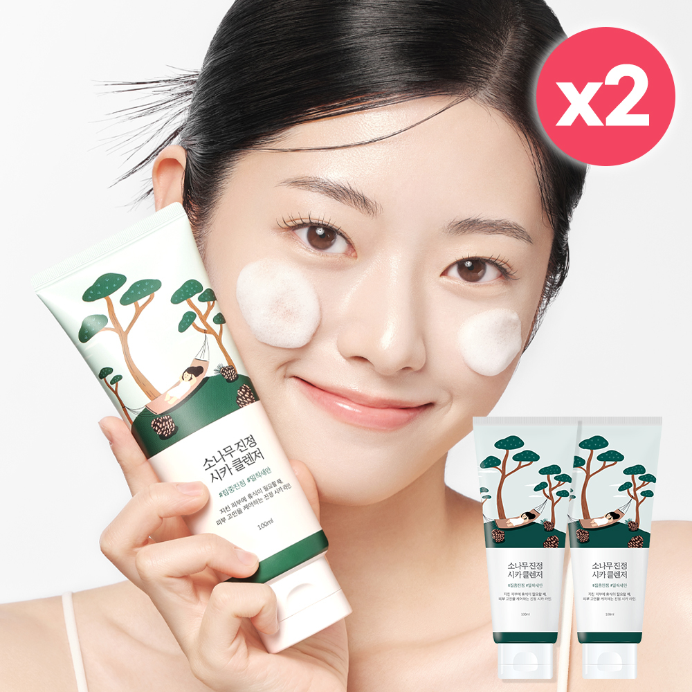 ROUND LAB Pine Calming Cica Cleanser 100ml Double Pack | OLIVE
