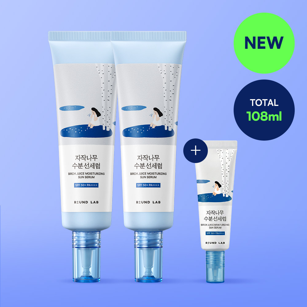 ROUND LAB Birch Juice Moisturizing Sun Serum 50ml+50ml Set (+8ml)