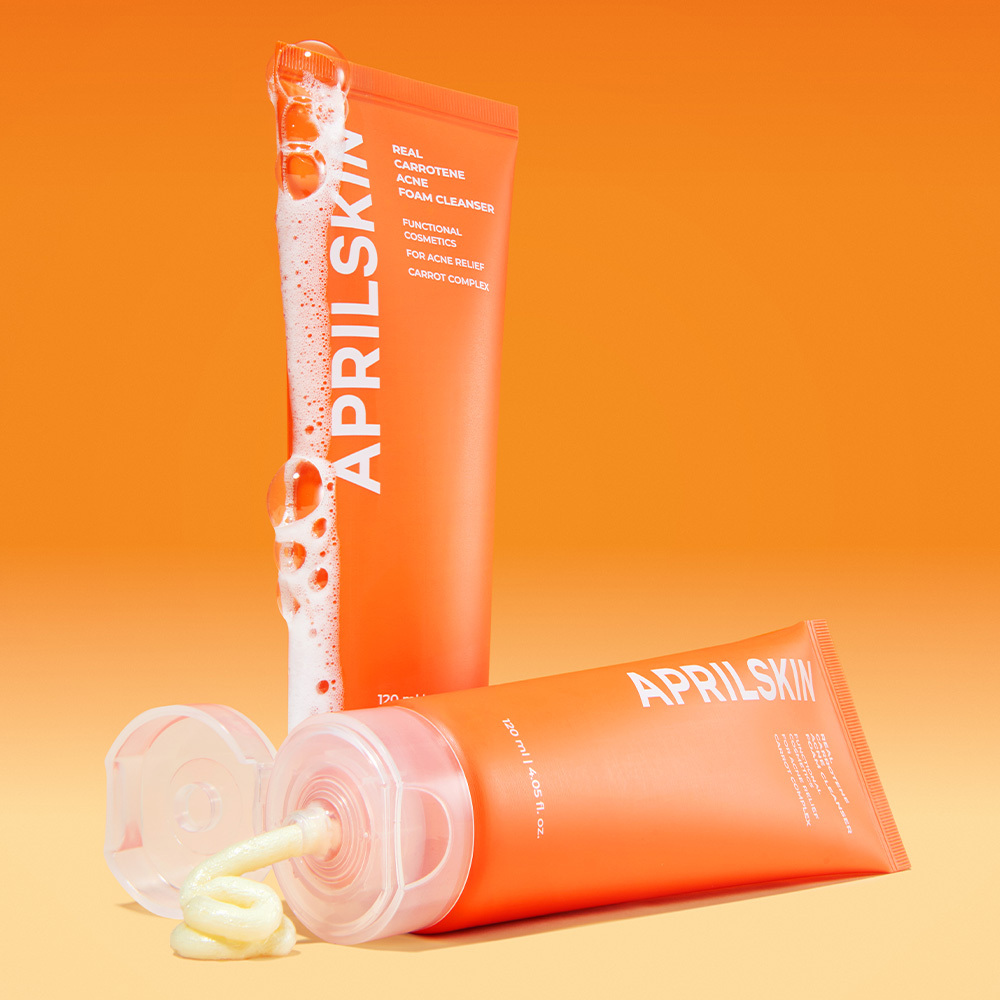 April Skin Real Carrotene Acne Foam Cleanser 120ml | OLIVE YOUNG