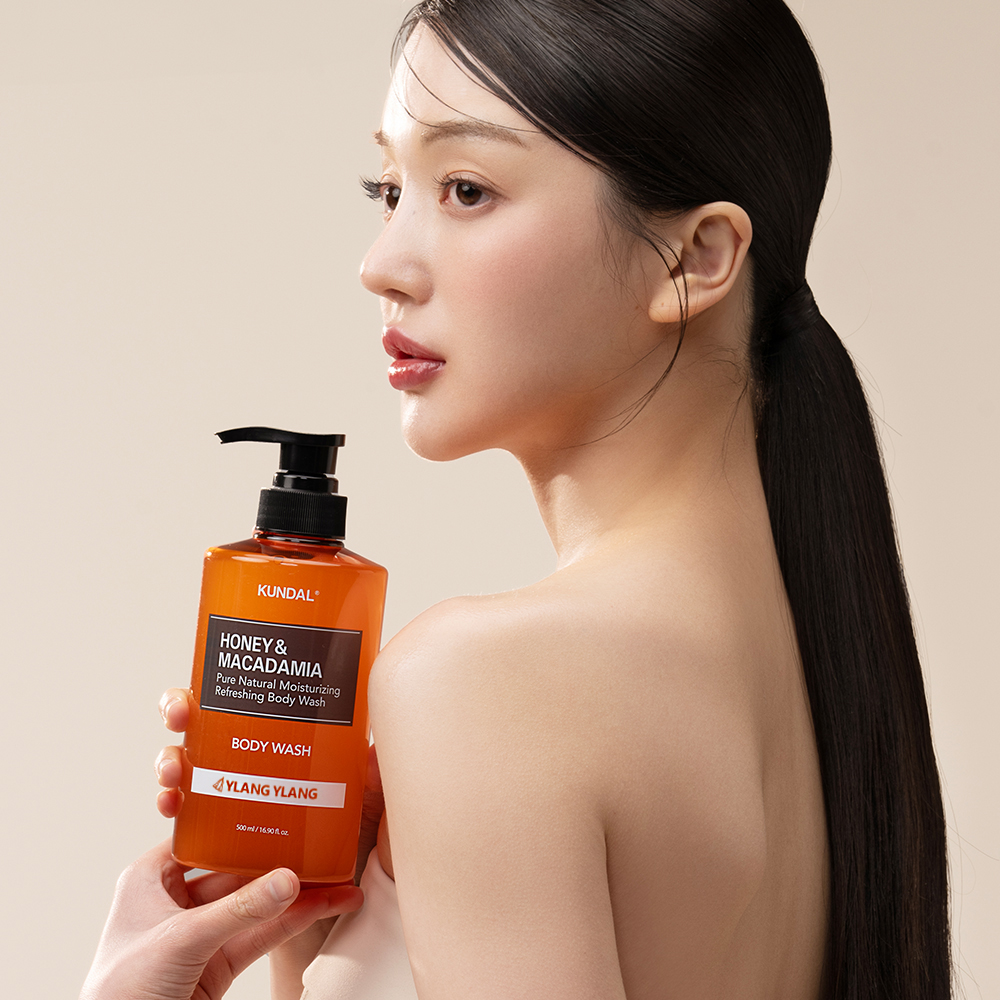 KUNDAL Honey & Macadamia Pure Body Wash #Ylang Ylang 500ml | OLIVE