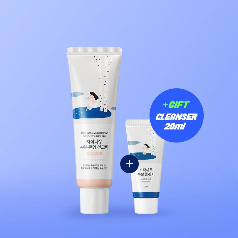 ROUND LAB ROUND LAB BIRCH JUICE MOISTURIZING TONE-UP SUNSCREEN 50ml Special Set (+Cleanser 20mL)
