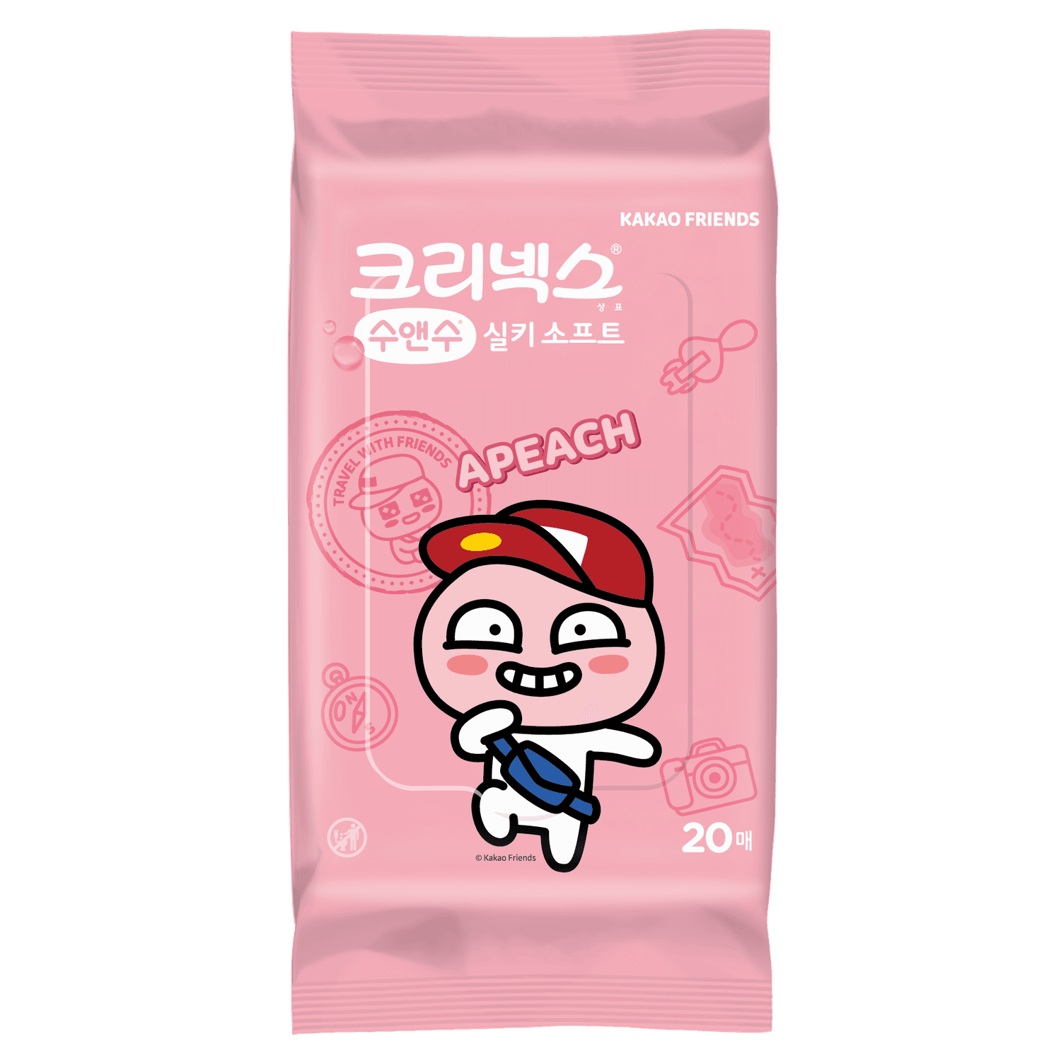 Kakao Friends] Kleenex Wet Wipes 20 Sheets | OLIVE YOUNG Global