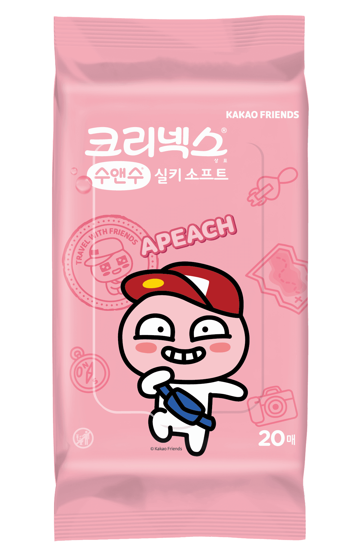 Kakao Friends] Kleenex Wet Wipes 20 Sheets | OLIVE YOUNG Global