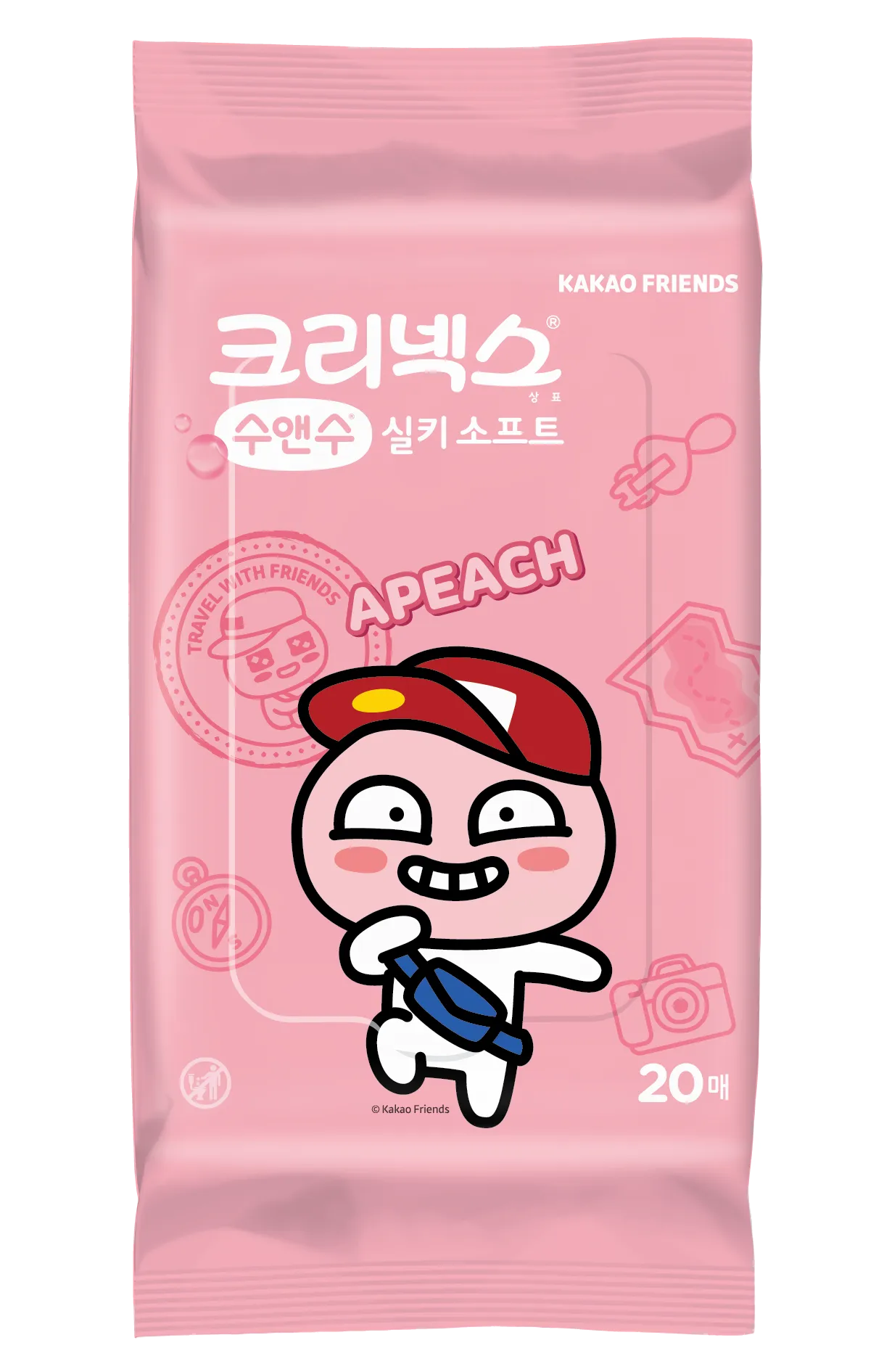 Kakao Friends] Kleenex Wet Wipes 20 Sheets | OLIVE YOUNG Global