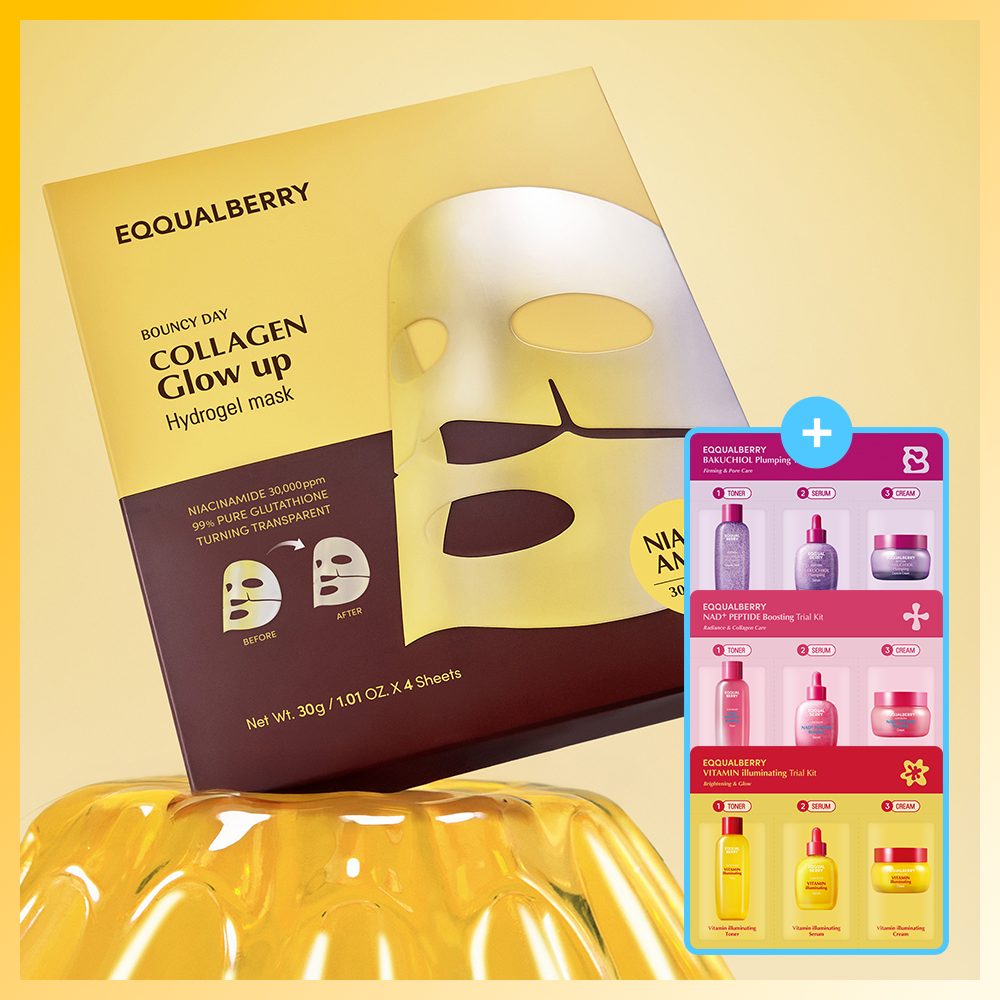 EQQUALBERRY Collagen Glow Up Hydrogel Mask 4P | OLIVE YOUNG Global