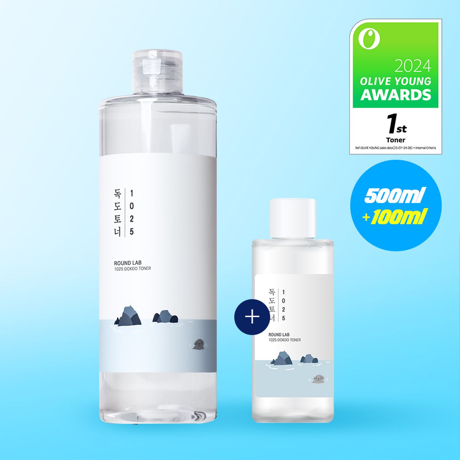 ROUND LAB 1025 Dokdo Toner Jumbo Size 500ml (Free Gift: Toner 100ml) | OLIVE YOUNG Global