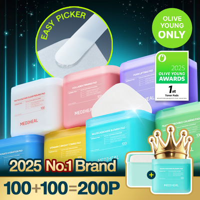 MEDIHEAL Toner Pad 100+100 Pads Double Pack (10types)