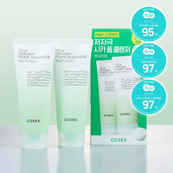 COSRX Pure Fit Cica Creamy Foam Cleanser 2-for-1