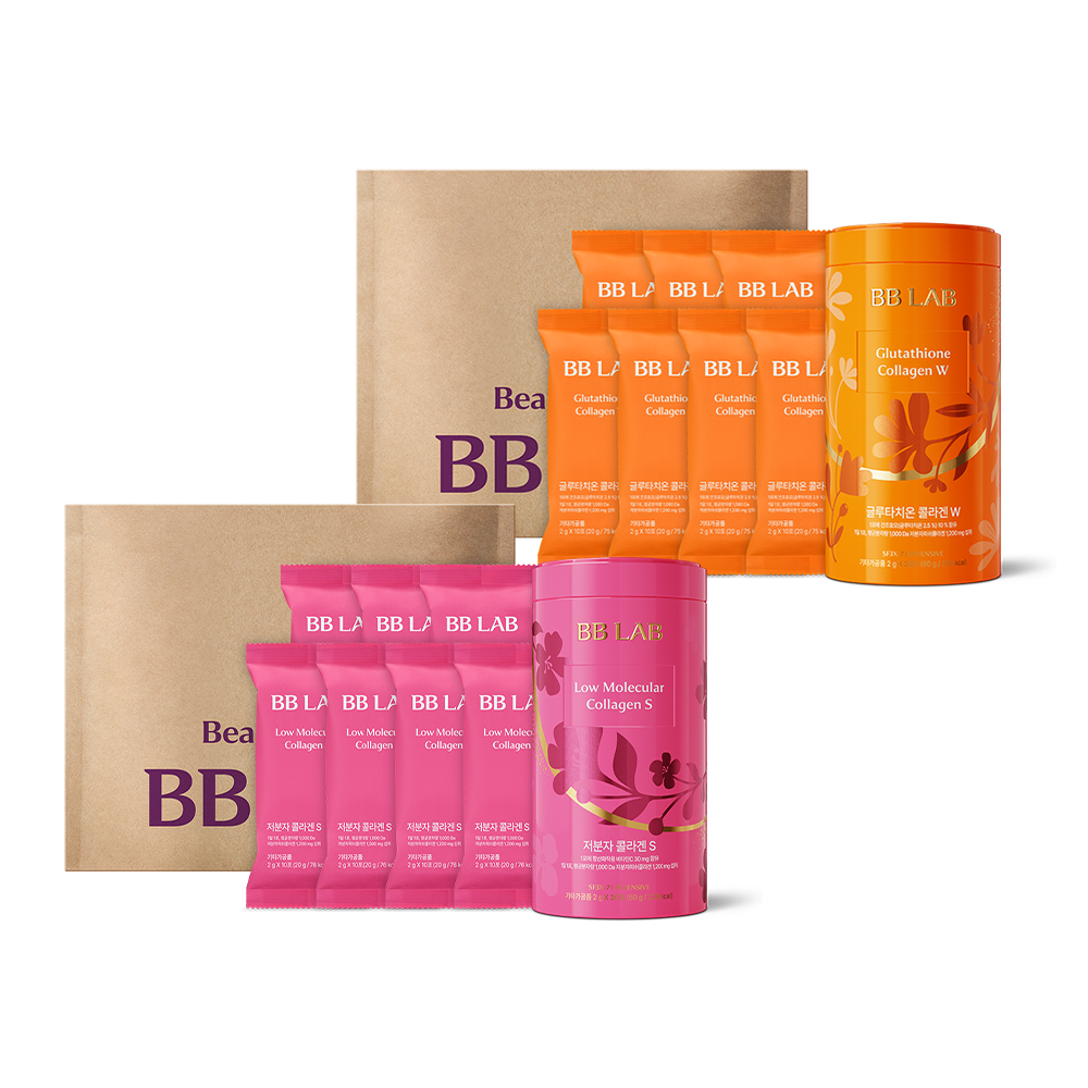 Eco Package Double Set (Low Molecular Collagen S 100 Sticks+Glutathione Collagen W 100 Sticks)