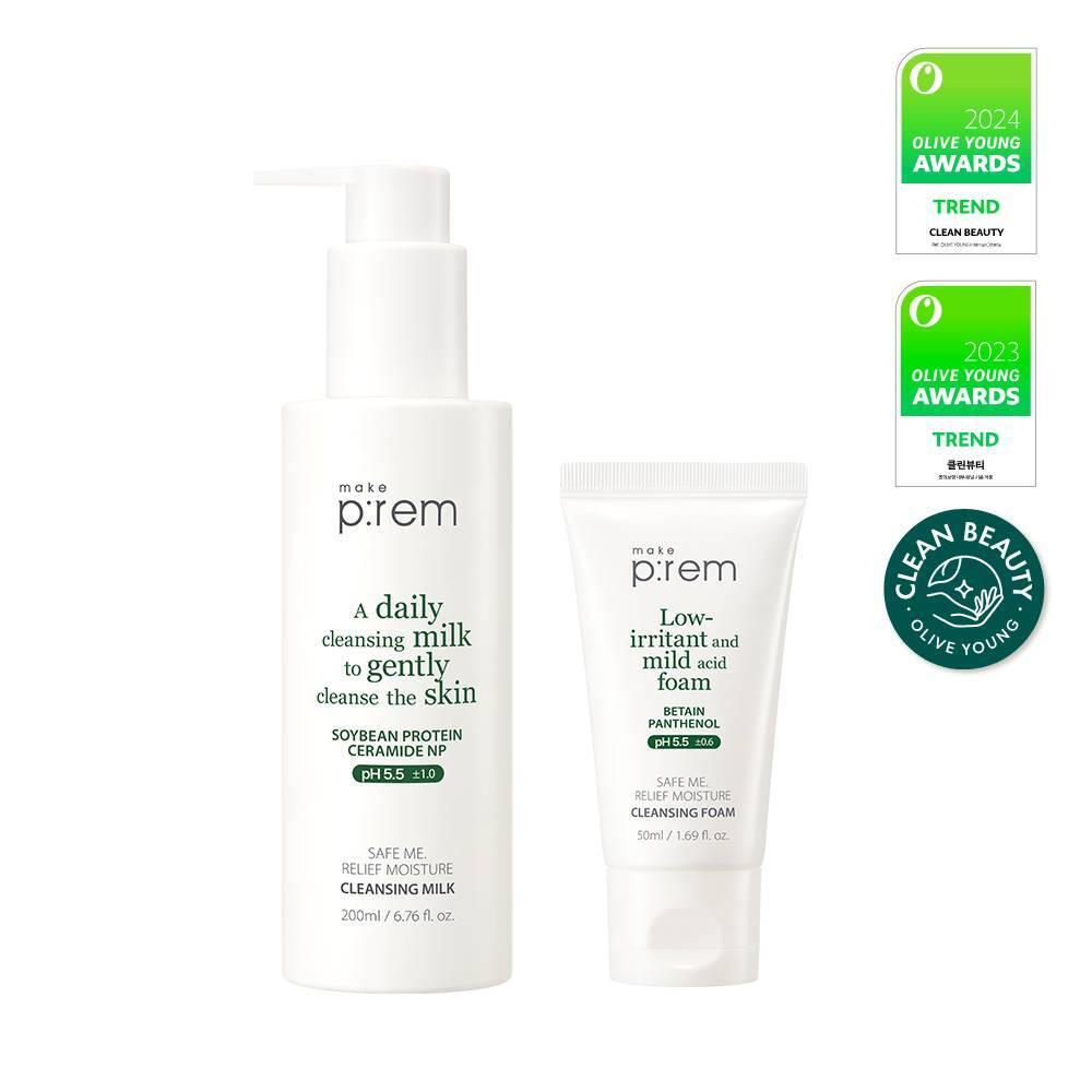 Make P:rem Safe Me Relief Moisture Cleansing Milk 200ml Set (+