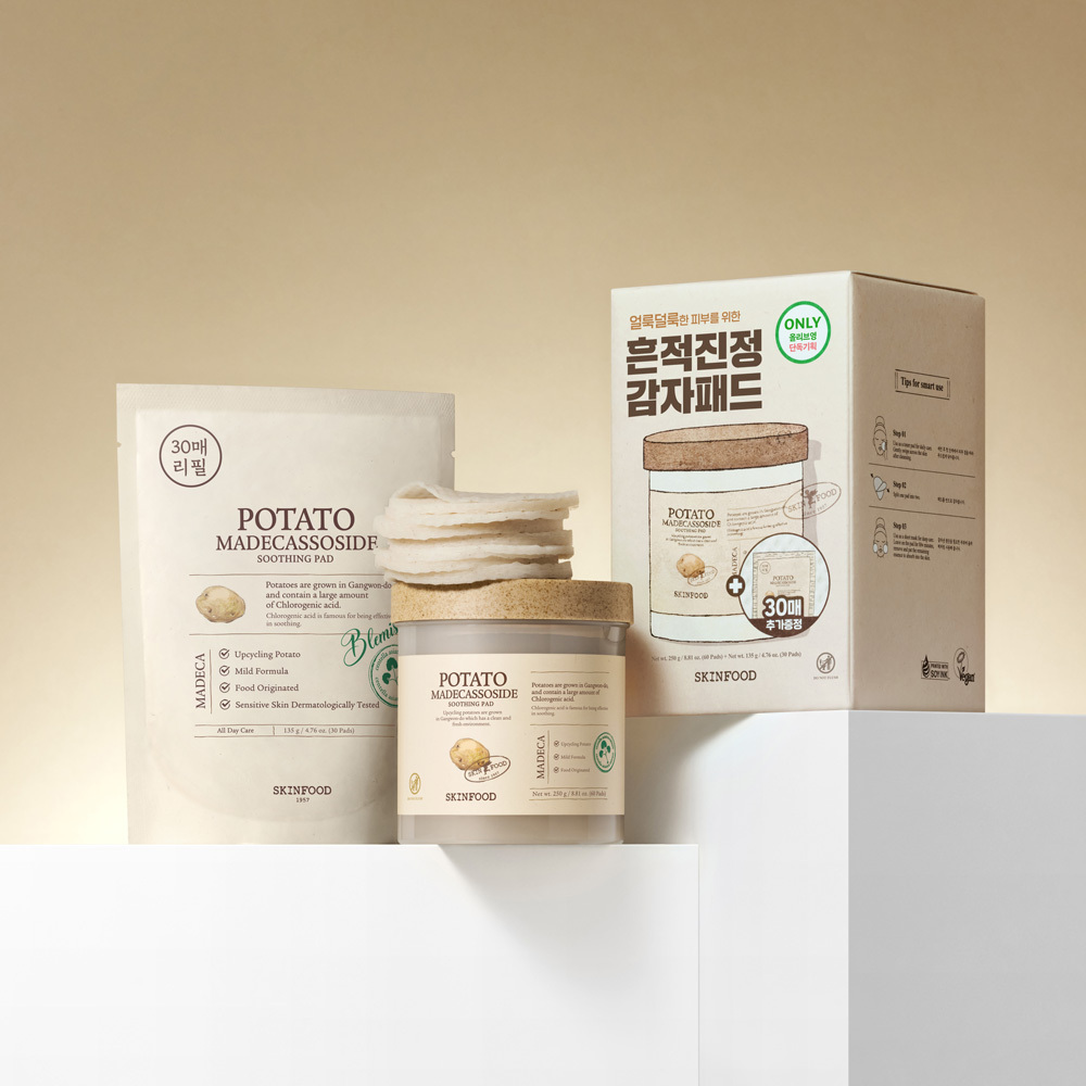 SKINFOOD Potato Madecassoside Soothing Pad 60P Set (+30P)