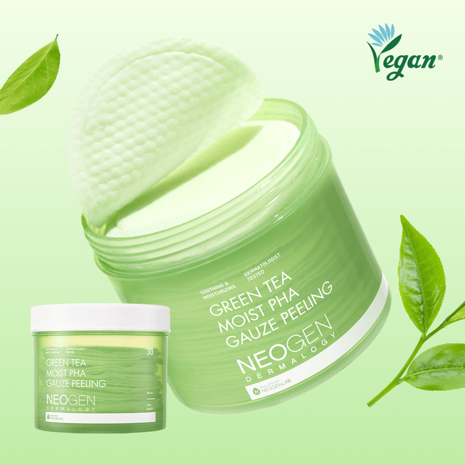 Neogen Dermalogy Green Tea Moist PHA Gauze Peeling 30 Sheets | OLIVE YOUNG Global