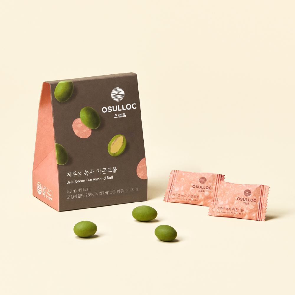 OSULLOC Jeju Green Tea Almond Ball 80g | OLIVE YOUNG Global