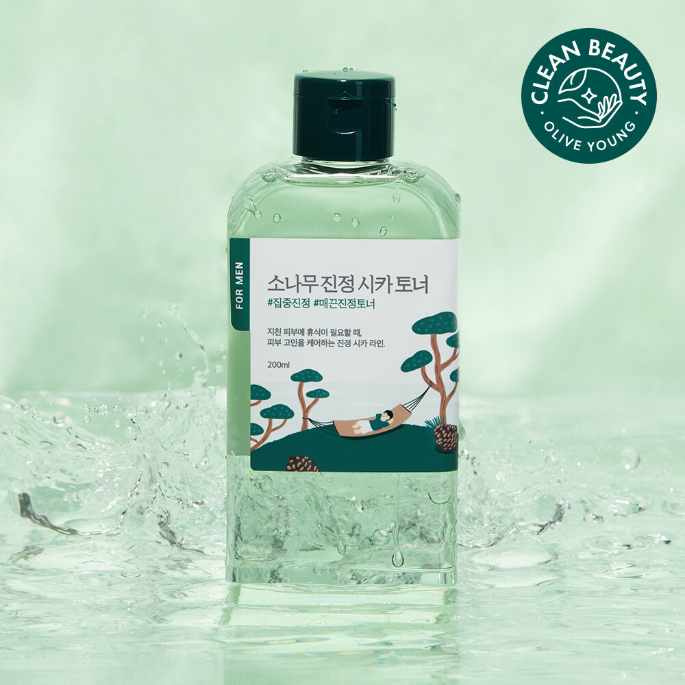 ラウンドラップ パイン カーミング シカ トナー アップル ROUND LAB For Men Pine Calming Cica Toner 200mL | OLIVE YOUNG Global