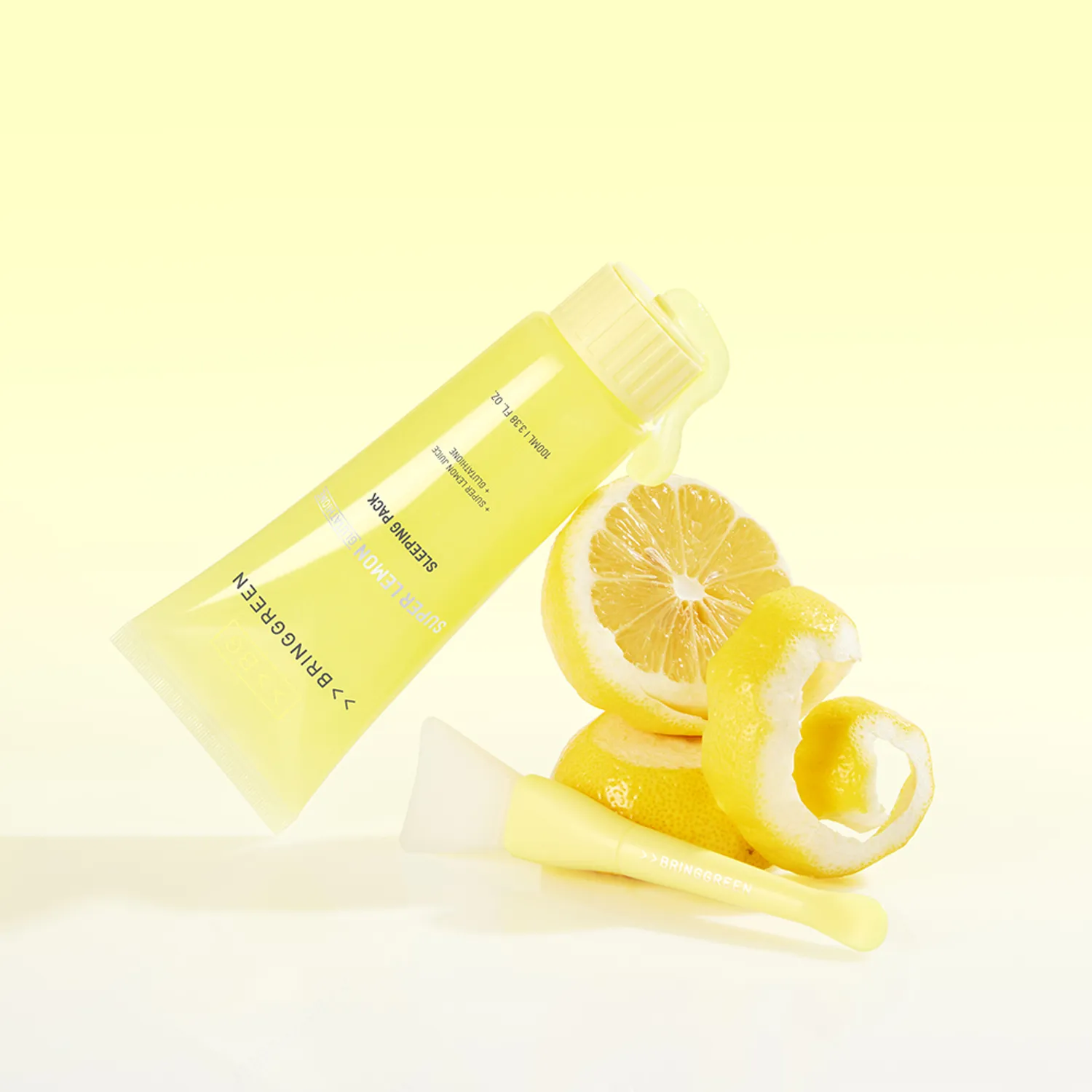 BRINGGREEN Super Lemon Glutacion Sleeping Pack 100 ml Set (+Silicon Brush)