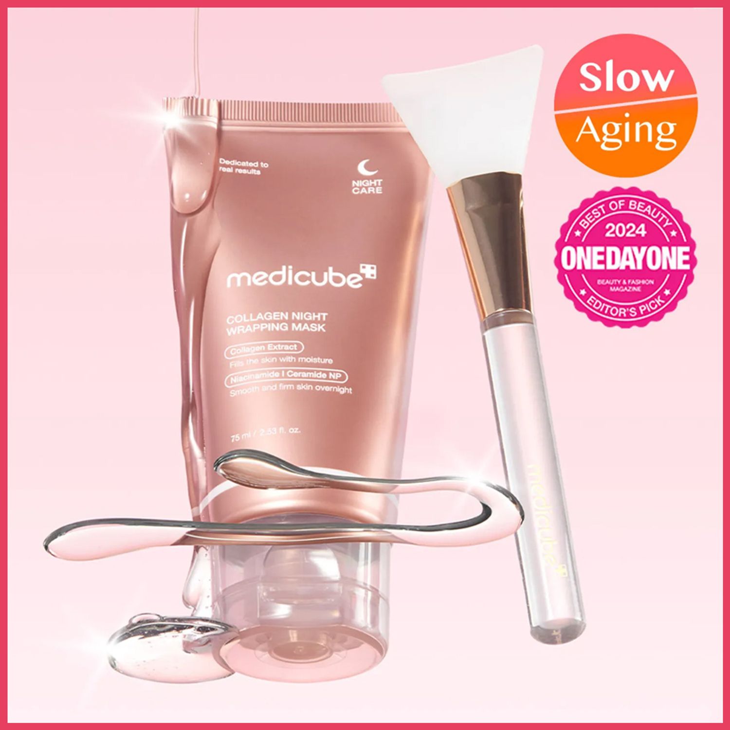 medicube Collagen Night Wrapping Mask 75ml Set (+Jelly Brush) | OLIVE YOUNG Global