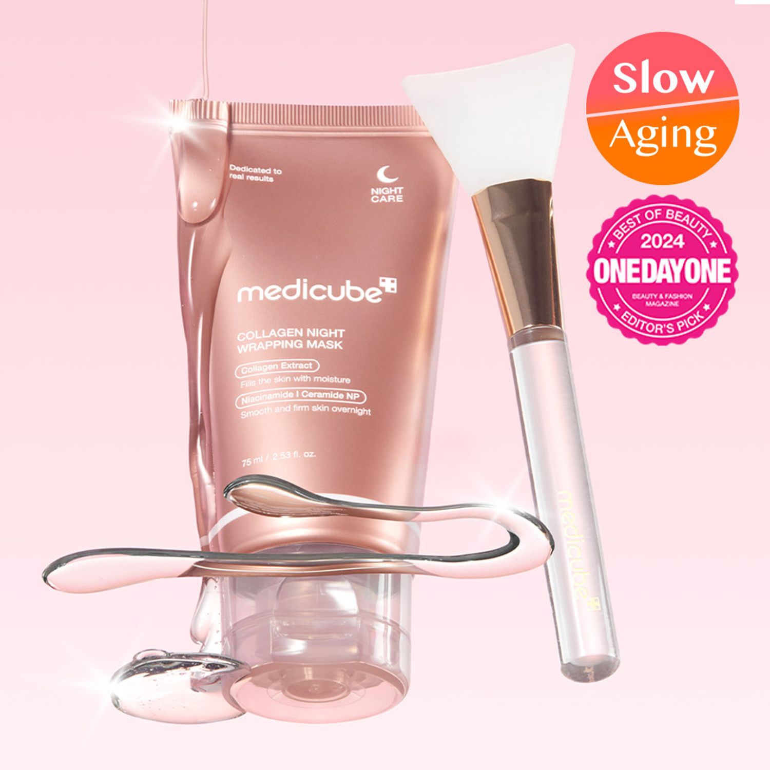medicube Collagen Night Wrapping Mask 75ml Set (+Jelly Brush) | OLIVE YOUNG Global