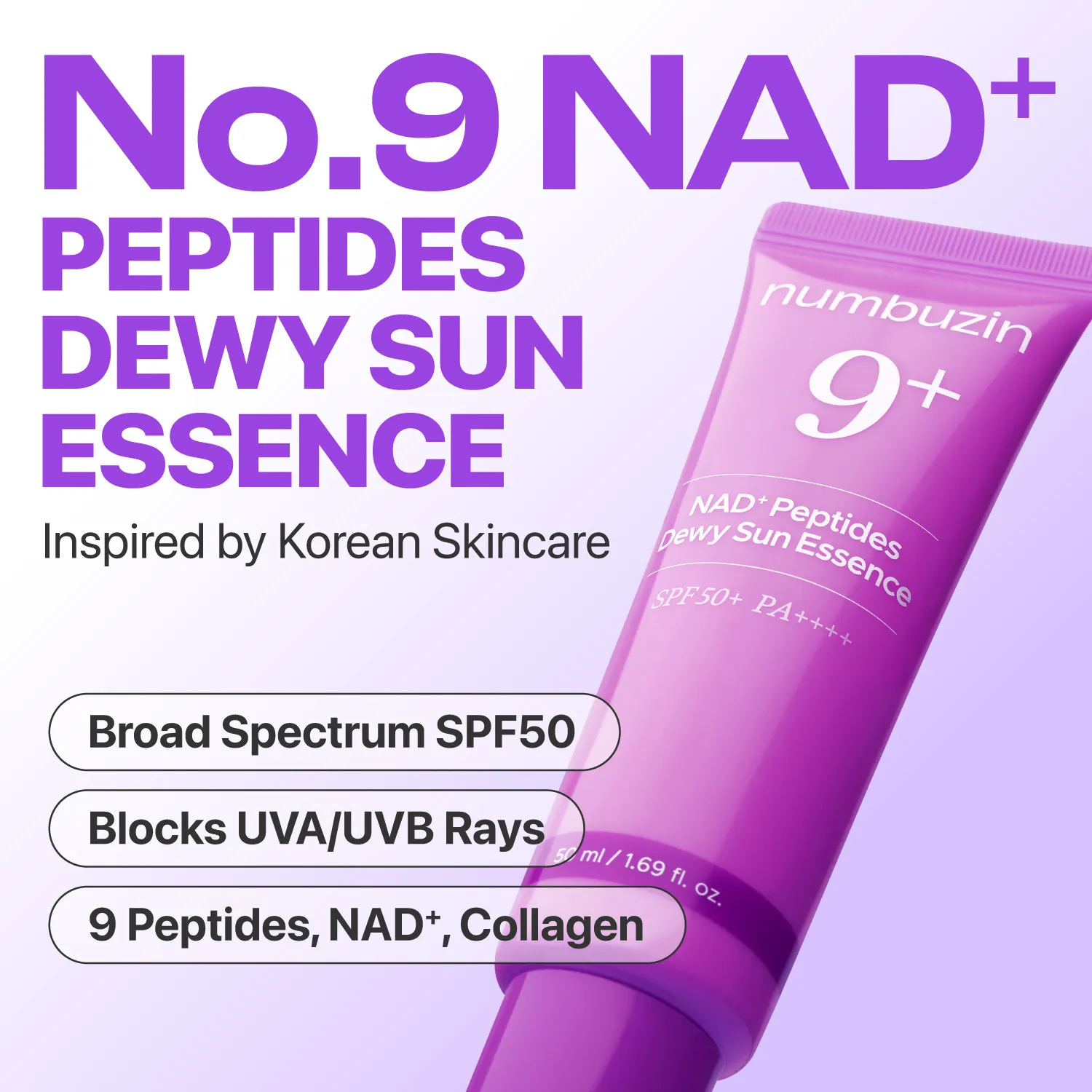 numbuzin No.9 NAD Peptides Dewy Sun Essence 50ml | OLIVE YOUNG Global