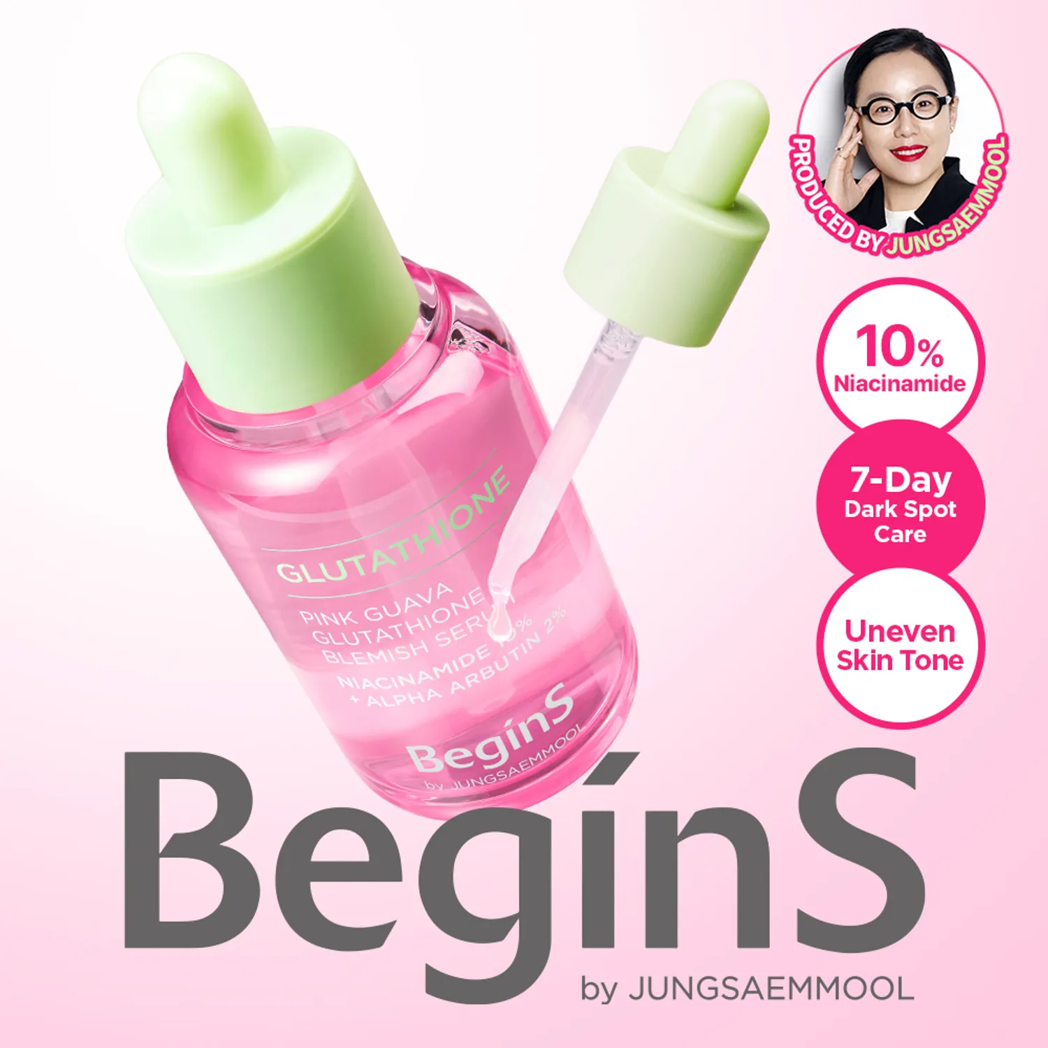begins by JUNGSAEMMOOL Pink Guava Glutathione Blemish Serum 30ml | OLIVE YOUNG Global begins by JUNGSAEMMOOL Pink Guava Glutathione Blemish Serum 30ml | OLIVE YOUNG Global