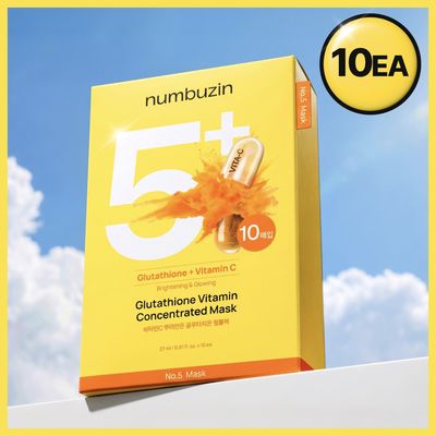 numbuzin No.5 Glutathione Vitamin Concentrated Sheet Mask 10ea