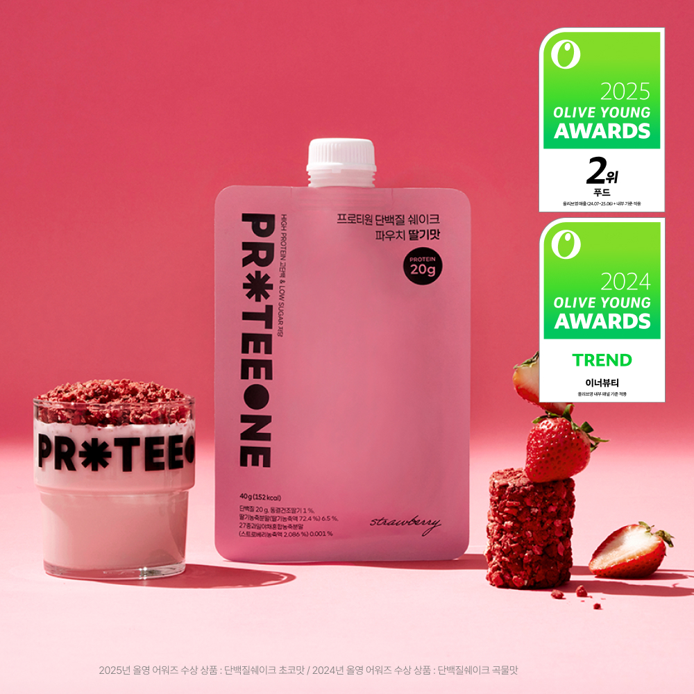 PROTEEONE プロテインシェイク パウチ #いちご 40g | OLIVE YOUNG Global