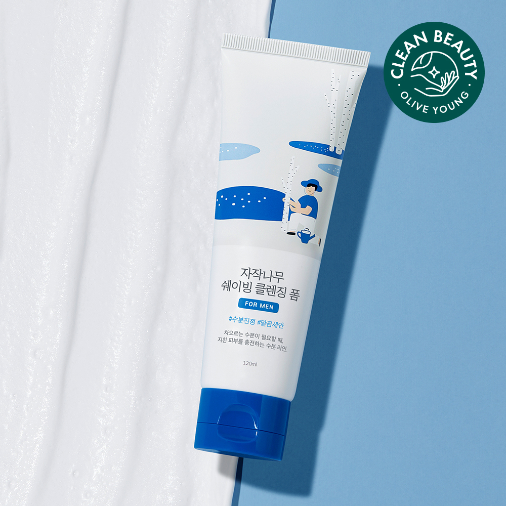 ROUND LAB FOR MEN BIRCH JUICE SHAVING CLEANSING FOAM 120ML | OLIVE