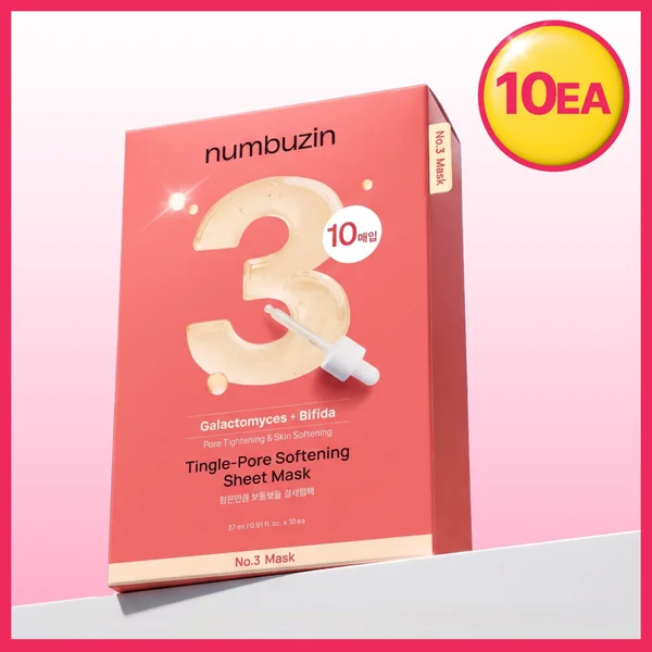 numbuzin No. 3 Tingle Pore Softening Sheet Mask 10ea